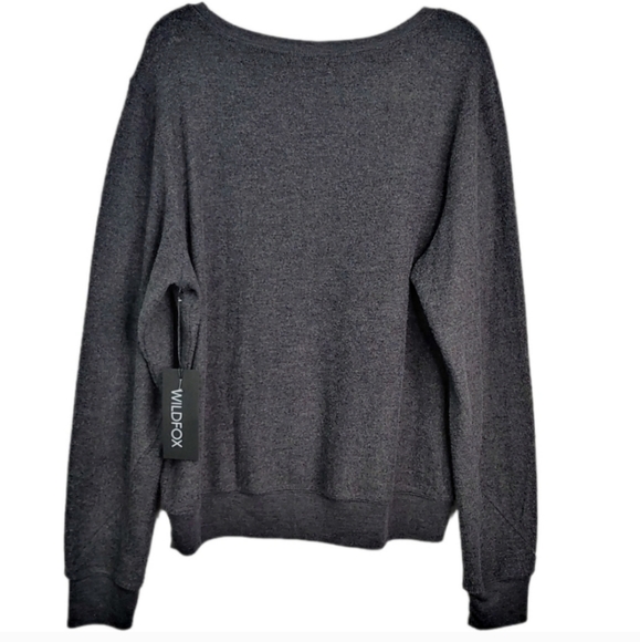 Wildfox Sommers After the Rain Gray Rainbow Sweatshirt Top Women's Size XL & XS - Picture 7 of 8